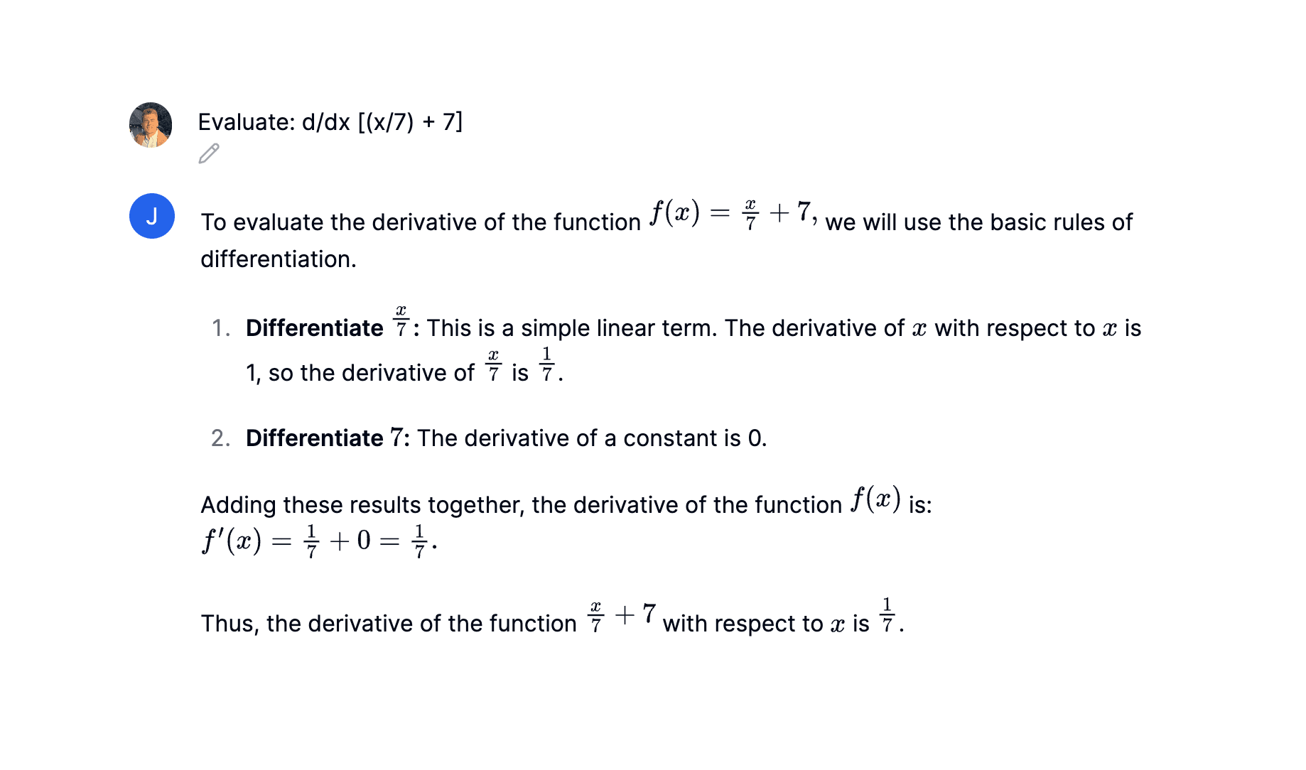AI solving algebra math equation.